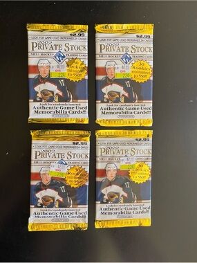 Vintage New Sealed (4) packs 2002 Pacific Private Stock NHL hockey trading cards